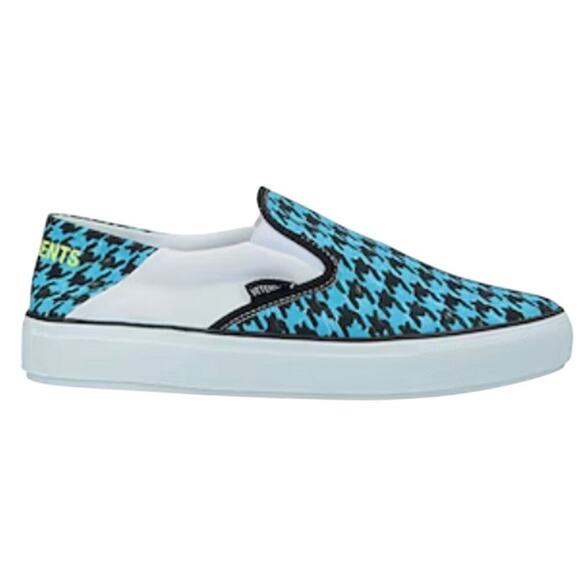 Vetements Baboush Slip On Sneakers Blue houndstooth canvas - Picture 1 of 9
